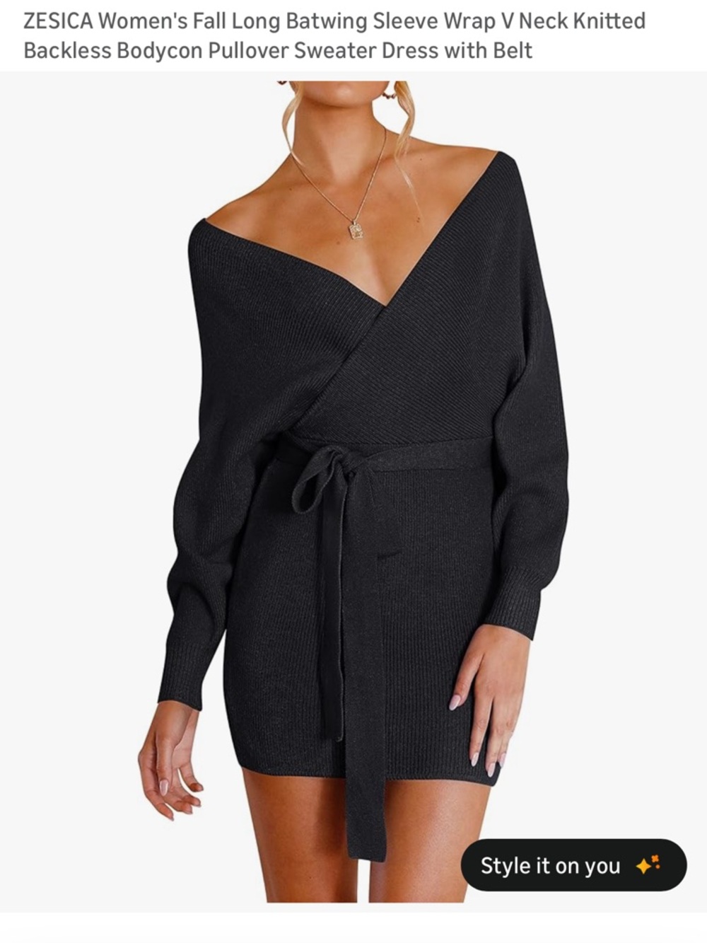 Lane Bryant Black Ribbed Knit Sweater Dress with Pink Label
